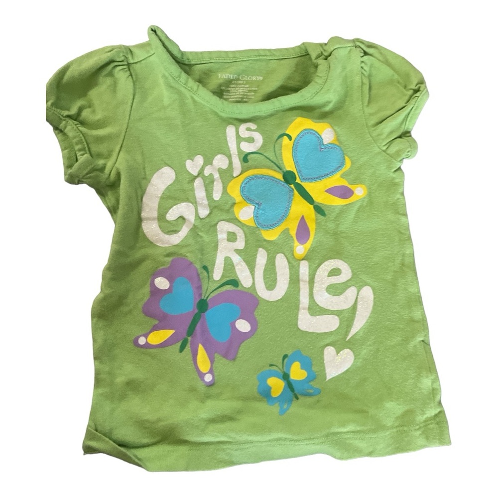 Faded glory butterfly pattern t shirt